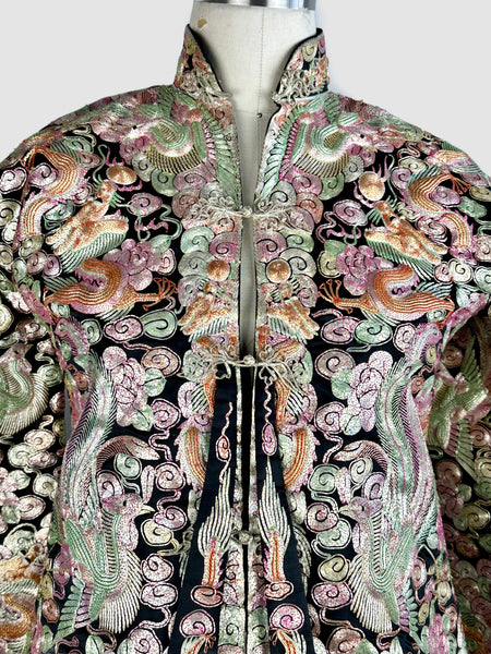 CHINESE EMBROIDERED Vintage 30s Wedding Jacket • X-Small