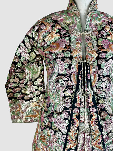 CHINESE EMBROIDERED Vintage 30s Wedding Jacket • X-Small