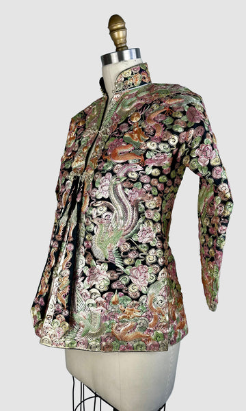 CHINESE EMBROIDERED Vintage 30s Wedding Jacket • X-Small