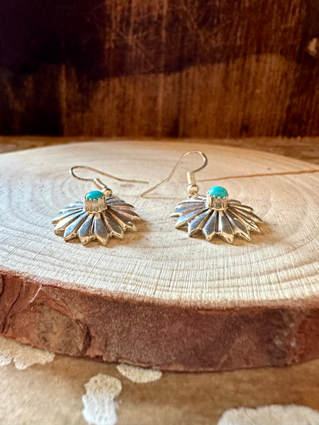 SWEET SNOWFLAKE Sterling Silver and Turquoise Earrings