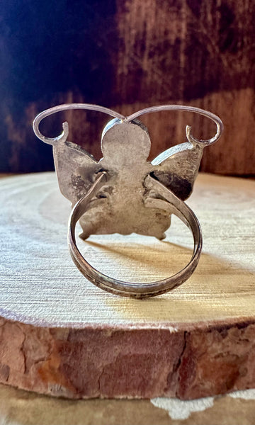 TAKING FLIGHT Allison Dishta Inlay Butterfly Zuni Ring • Size 5,9