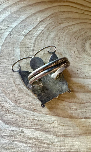 TAKING FLIGHT Allison Dishta Inlay Butterfly Zuni Ring • Size 5,9