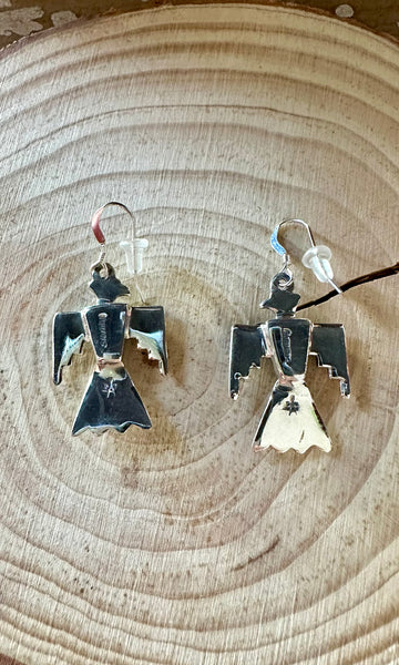 TRIPLE THUNDERBIRD Lapis, Turquoise, Blue Opal Earrings • 4g