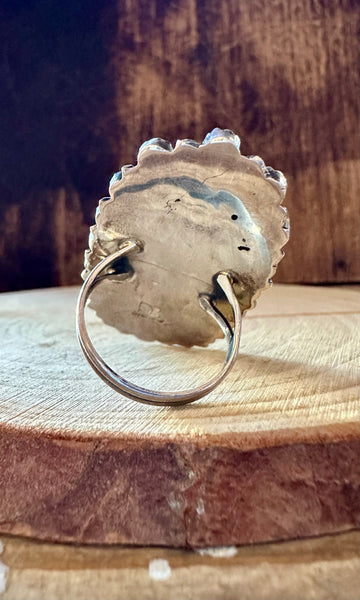 SUNBEAM RED HOWLITE & Silver Navajo Ring • Size 6 & 7 3/4