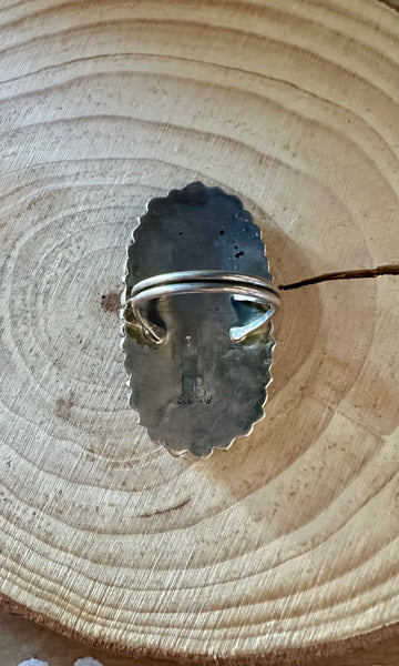 SUNBEAM RED HOWLITE & Silver Navajo Ring • Size 6 & 7 3/4