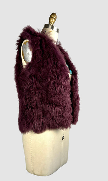 PURPLE HAZE 70s Sheepskin Penny Lane Vest • Small