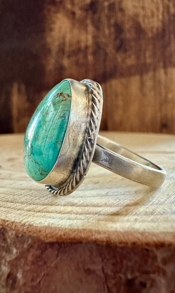 SHERYL MARTINEZ Thunder Mt. Adjustable Turquoise Ring • 8 1/2 Adj.