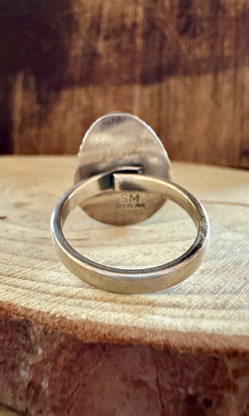 SHERYL MARTINEZ Thunder Mt. Adjustable Turquoise Ring • 8 1/2 Adj.