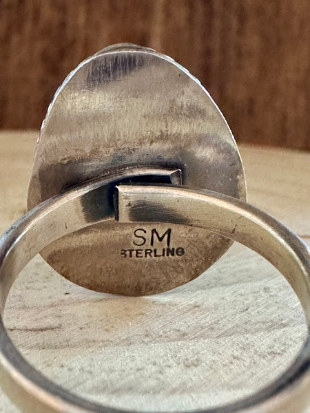 SHERYL MARTINEZ Thunder Mt. Adjustable Turquoise Ring • 8 1/2 Adj.