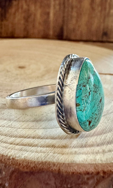 SHERYL MARTINEZ Thunder Mt. Adjustable Turquoise Ring • 8 1/2 Adj.