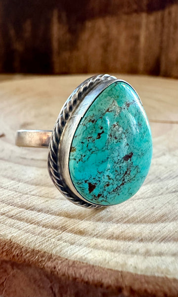 SHERYL MARTINEZ Thunder Mt. Adjustable Turquoise Ring • 8 1/2 Adj.