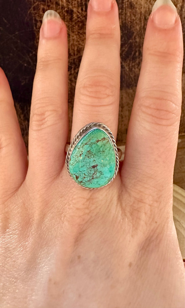 SHERYL MARTINEZ Thunder Mt. Adjustable Turquoise Ring • 8 1/2 Adj.