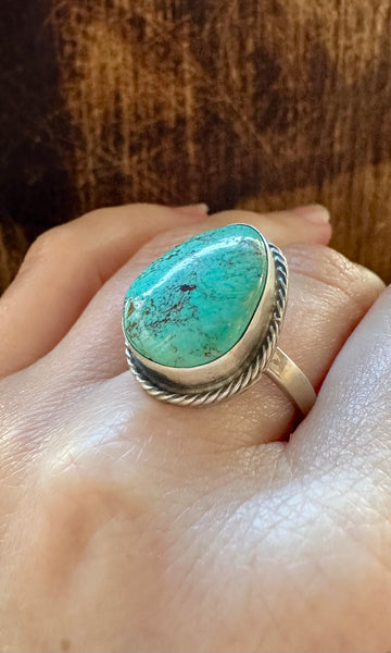 SHERYL MARTINEZ Thunder Mt. Adjustable Turquoise Ring • 8 1/2 Adj.