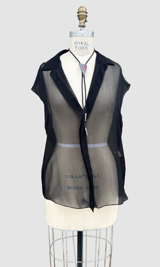 LANVIN Ete 2010 Silk ChiffonBlouse • 38, Sm/Med