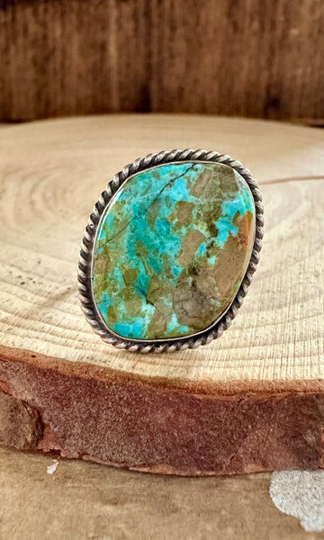 S SKEETS TURQUOISE and Sterling Silver Ring • Size 6