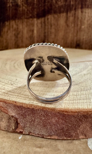 S SKEETS TURQUOISE and Sterling Silver Ring • Size 6