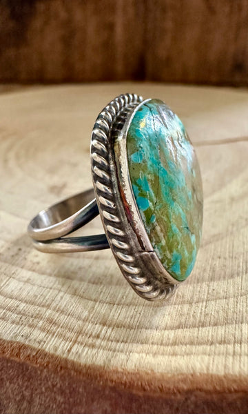S SKEETS TURQUOISE and Sterling Silver Ring • Size 6