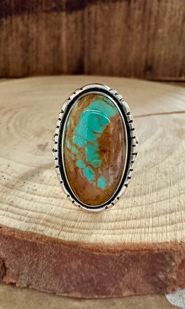 LANDSCAPE TURQUOISE and Sterling Silver Ring • Size 8