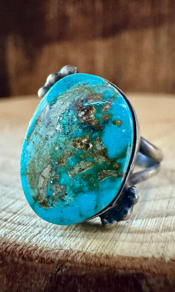 TURQUOISE DROPLET S. Cooke Sterling Silver & Turquoise Ring • Size 8
