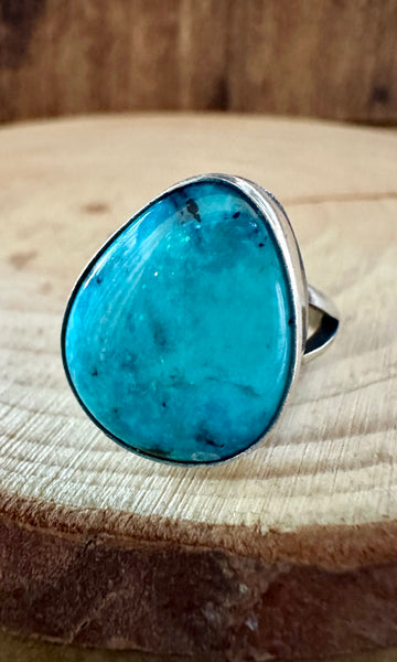 OCEAN BLUE Sterling Silver Ring • Size 8