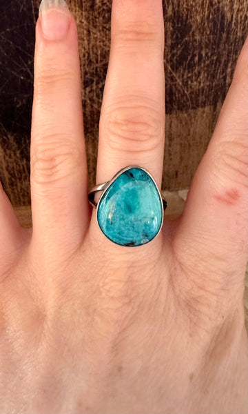OCEAN BLUE Sterling Silver Ring • Size 8