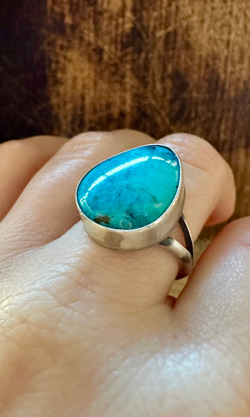 OCEAN BLUE Sterling Silver Ring • Size 8