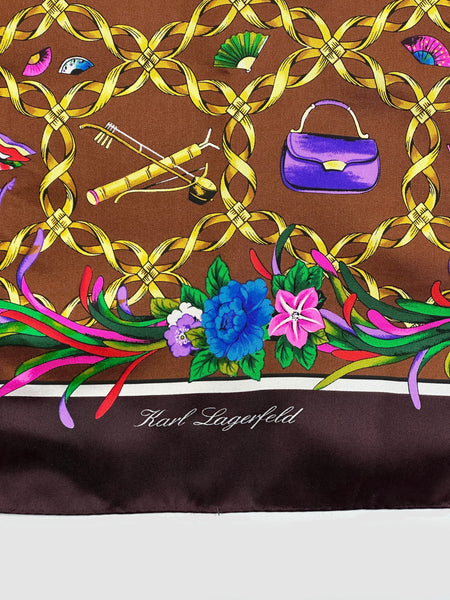KARL LAGERFELD 90s Silk Scarf