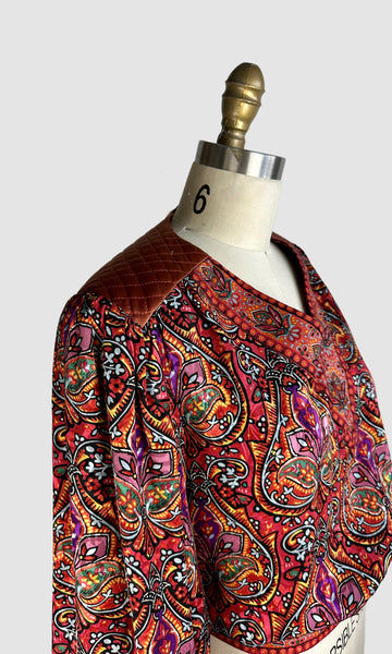 OSCAR De LA RENTA Miss O 80s Silk  Blouse and Skirt • Small / Medium
