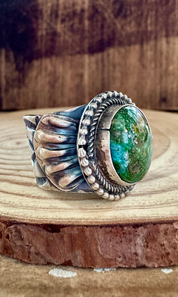 TILLIE JOHN Round Navajo SS Sonoran Gold Mens Ring • Size 11