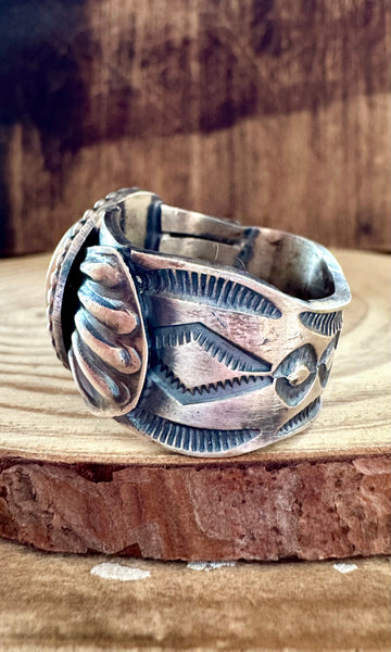TILLIE JOHN Round Navajo SS Sonoran Gold Mens Ring • Size 11