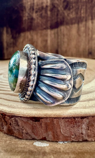 TILLIE JOHN Round Navajo SS Sonoran Gold Mens Ring • Size 11