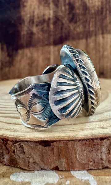 TILLIE JOHN Oval Navajo SS Sonoran Gold Mens Ring • Size 9 1/2