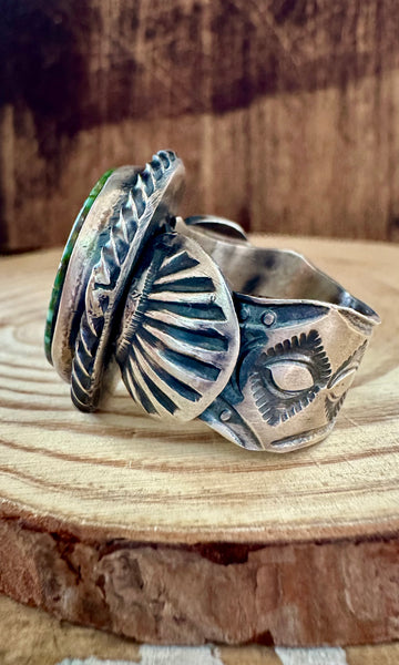 TILLIE JOHN Oval Navajo SS Sonoran Gold Mens Ring • Size 9 1/2