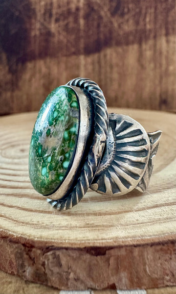 TILLIE JOHN Oval Navajo SS Sonoran Gold Mens Ring • Size 9 1/2