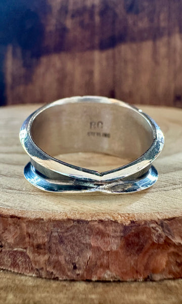 REED CHARLEY Triple Turquoise Shadowbox Silver Mens Ring • Multiple Sizes