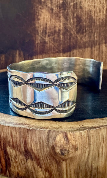 BUFFALO DANCER Sterling Silver Overlay Cuff • 48g