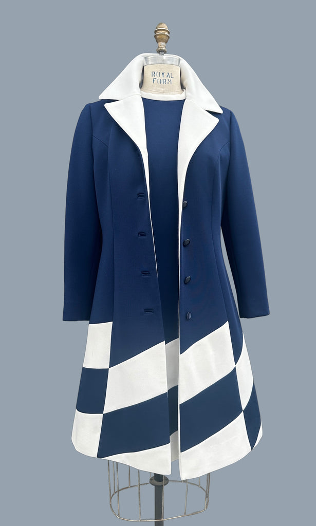 LILLI ANN KNIT 60s Mod Dress and Coat Set • Medium