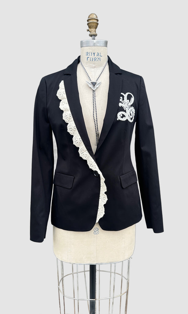 LOVE MOSCHINO Black and White Blazer • 42, Small