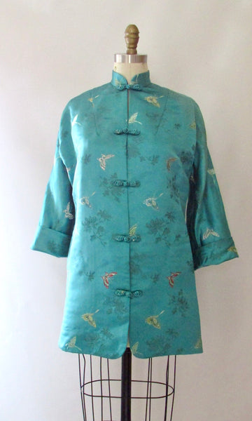 SHANGHAI 50s Silk Brocade Chinese Jacket, Size Small