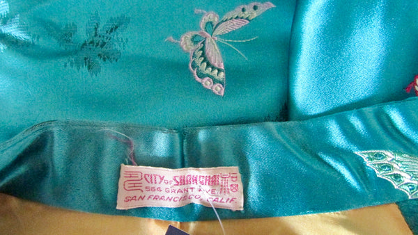 SHANGHAI 50s Silk Brocade Chinese Jacket, Size Small