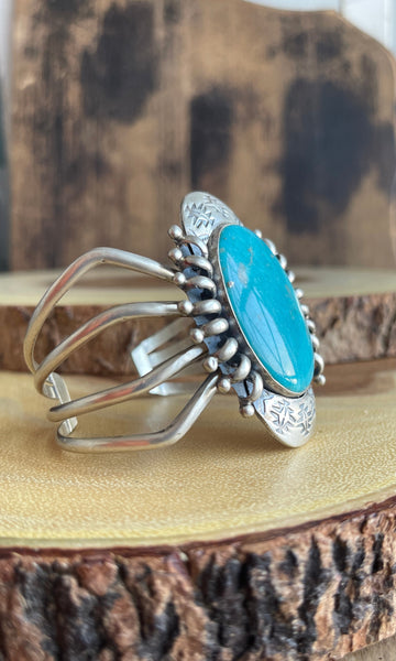 WEB SPINNER Navajo Turquoise & Silver Spider Cuff