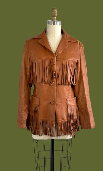RODEO QUEEN 50s Chris Line Originals Western Fringe Leather, Size Medium