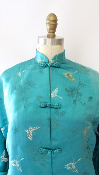 SHANGHAI 50s Silk Brocade Chinese Jacket, Size Small