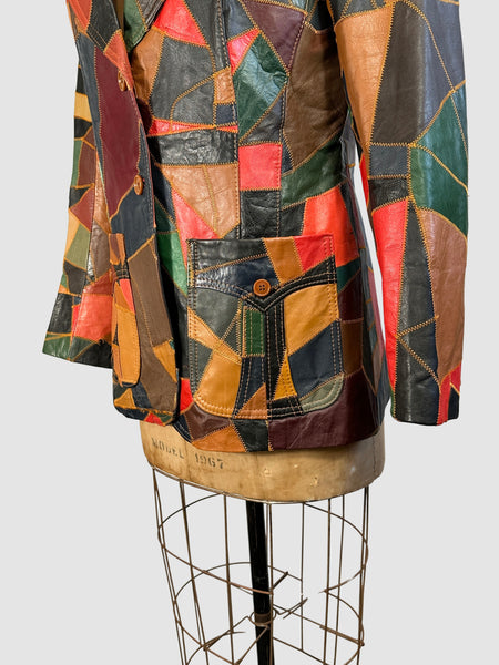 PATCH YOU LATER  70s Patchwork Jacket , Montgomery Ward • Medium Large