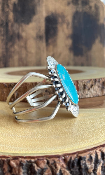 WEB SPINNER Navajo Turquoise & Silver Spider Cuff