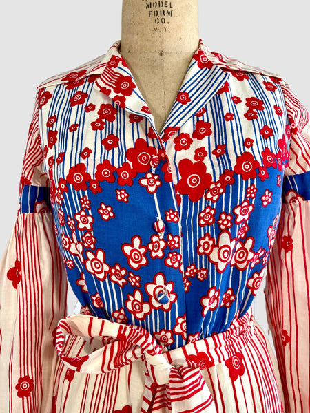 MALCOLM STARR 60s Flower Power Palazzo Pant Jumpsuit • Sm Med