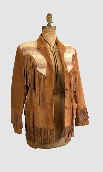 PIONEER WEAR 70s Suede Fringe Jacket • Med Large