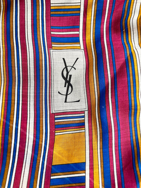 YVES SAINT LAURENT 70s Large Cotton Scarf, Made in Italy