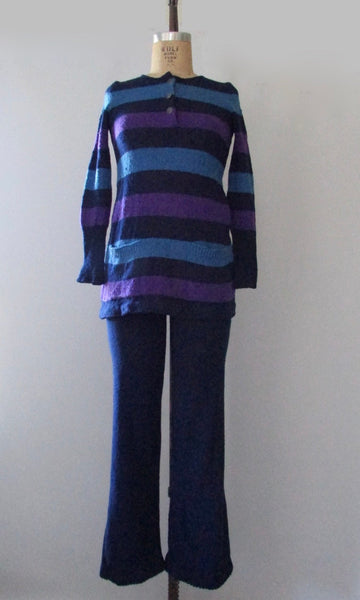 ROSALIND YEHUDA 60s Mod Knit Top & Pant Set, Small