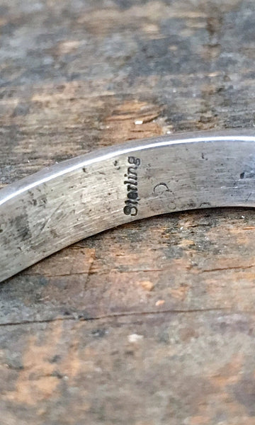 SMALL N STURDY Vintage Silver and Green Turquoise Cuff